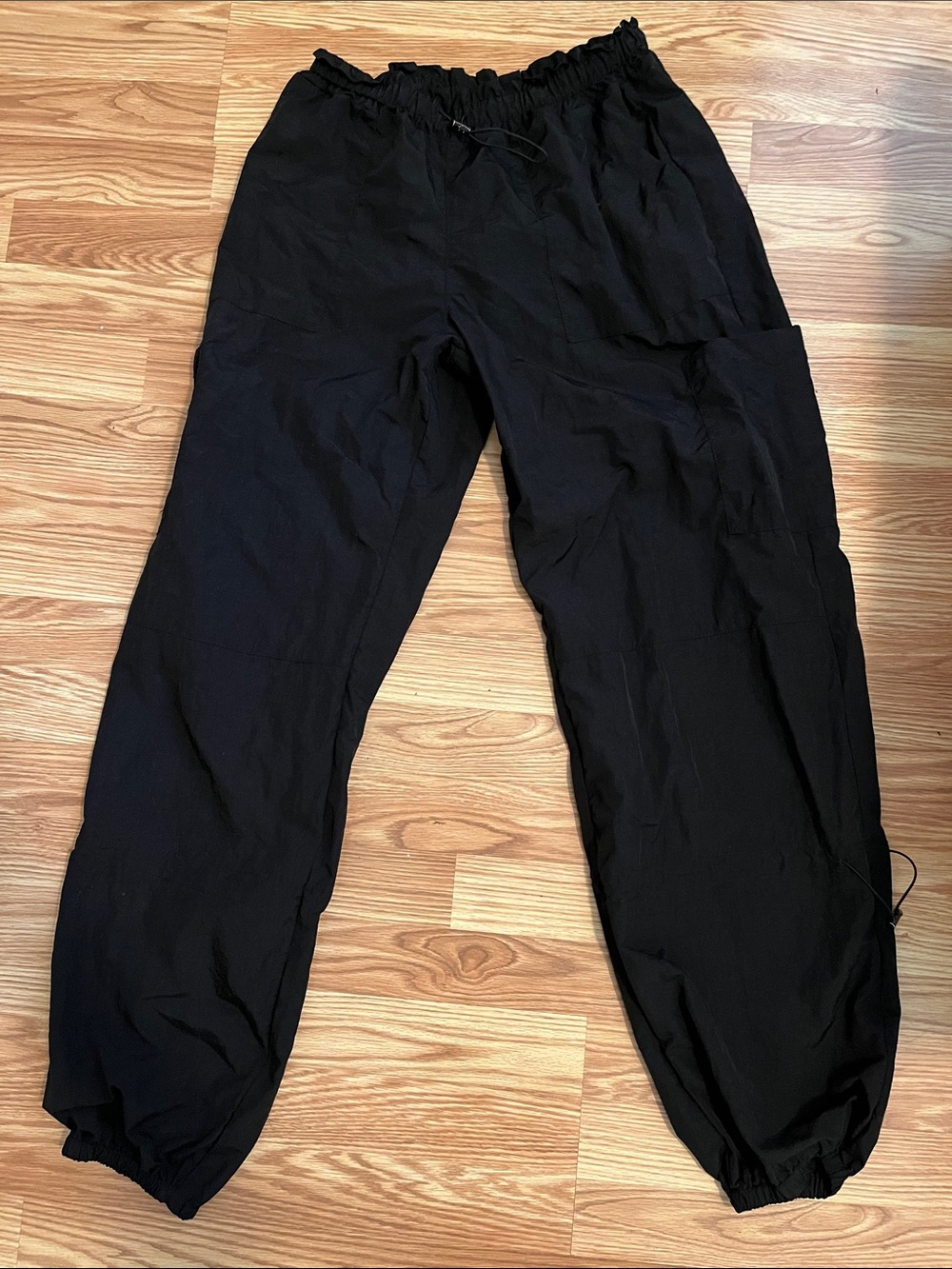 White Fox Boutique Black Elastic-Waist Jogger Pants